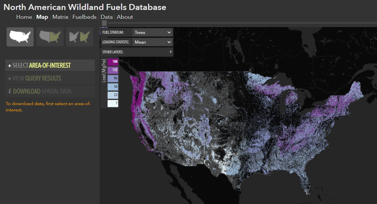 North American Wildland Fuels Database